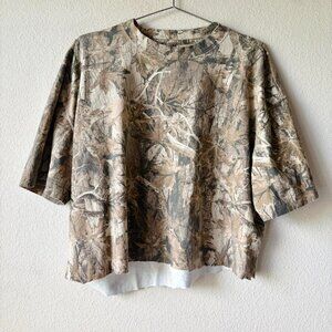 Hollister Boxy Fit Camo Crop Top Women's XL
